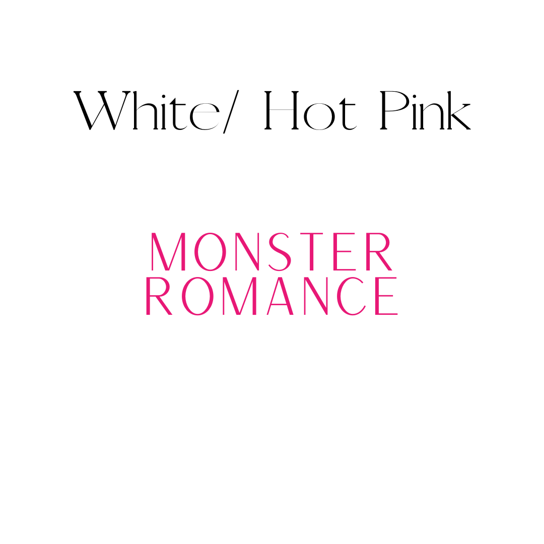 Vertical White & Hot Pink Monster Romance Shelf Mark™ by FireDrake Artistry®