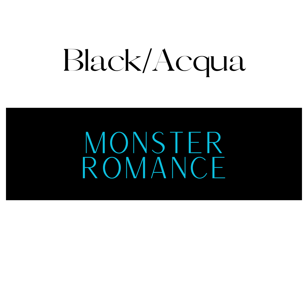 Vertical Black & Acqua Monster Romance Shelf Mark™ by FireDrake Artistry®