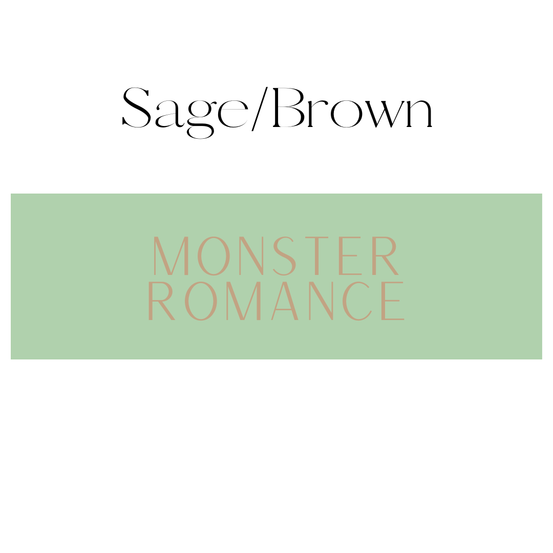 Vertical Sage & Brown Monster Romance Shelf Mark™ by FireDrake Artistry®