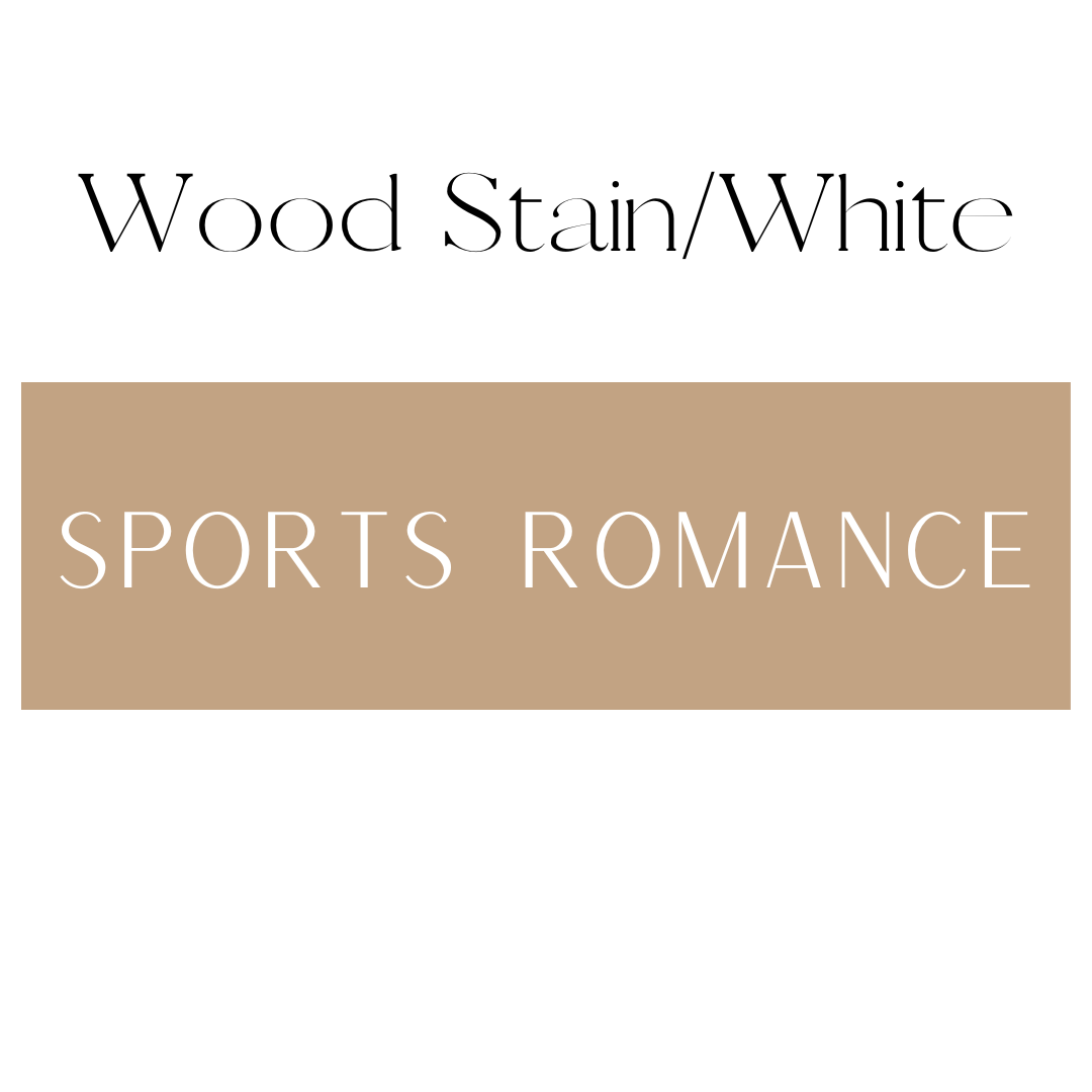 Vertical Wood Stain & White Sports Romance Shelf Mark™ by FireDrake Artistry®