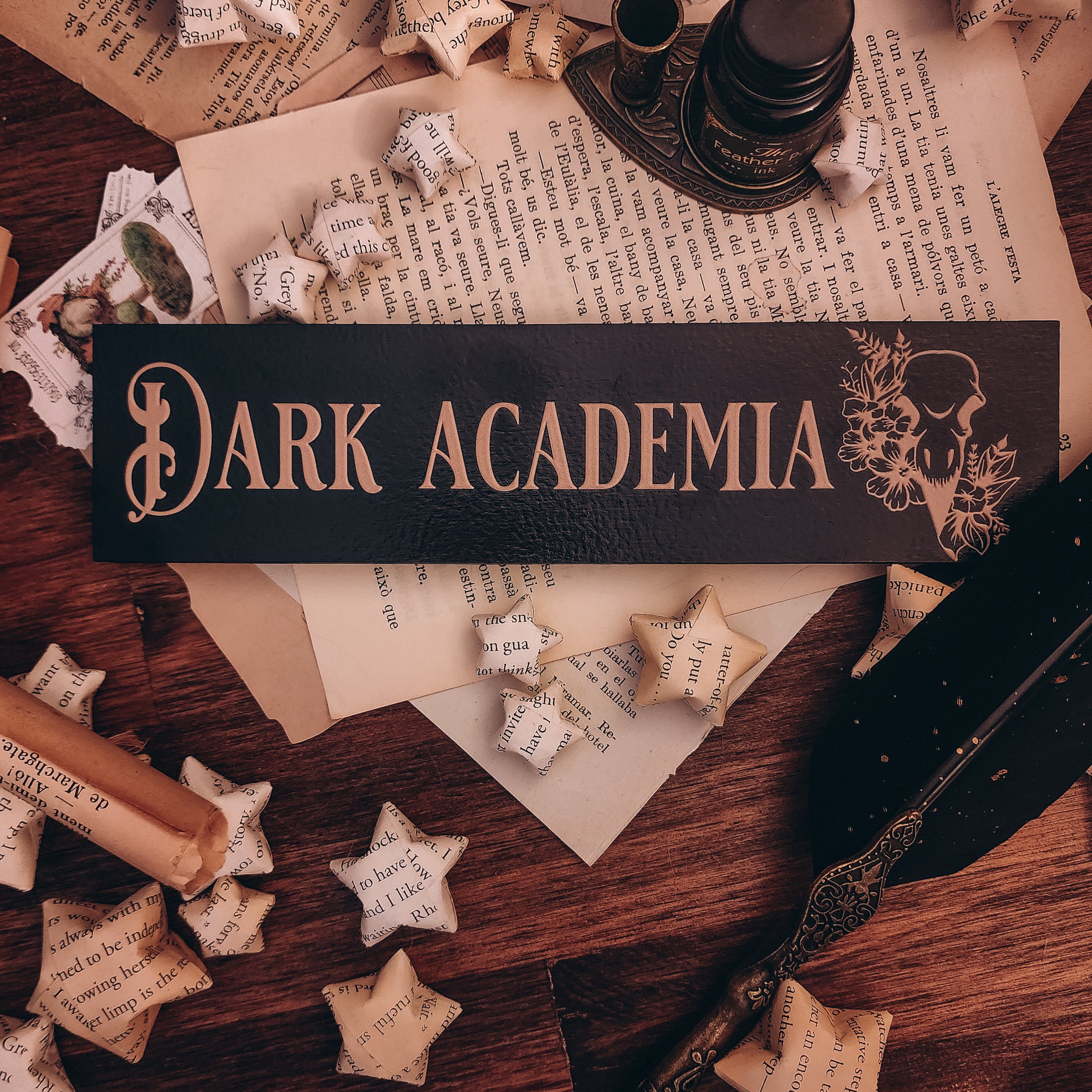 Dark Acedemia Shelf Mark™ in Black & Brown by FireDrake Artistry®