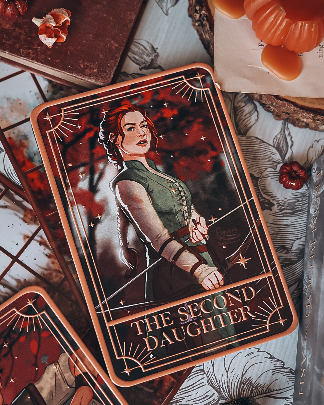 “The Second Daughter" Poppy Tarot Card Shelf Sign - Officially Licensed From Blood & Ash