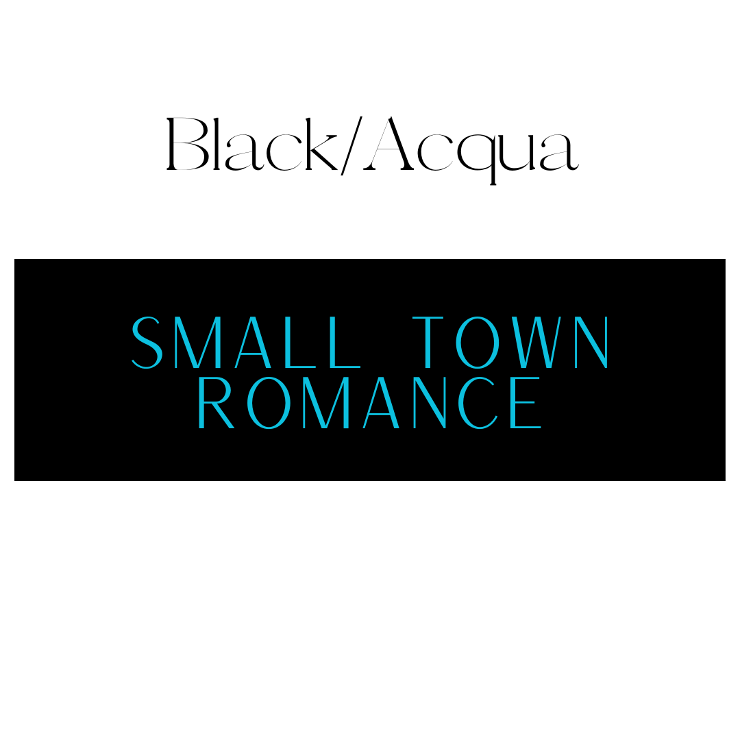 Vertical Black & Acqua Small Town Romance Shelf Mark™ by FireDrake Artistry®