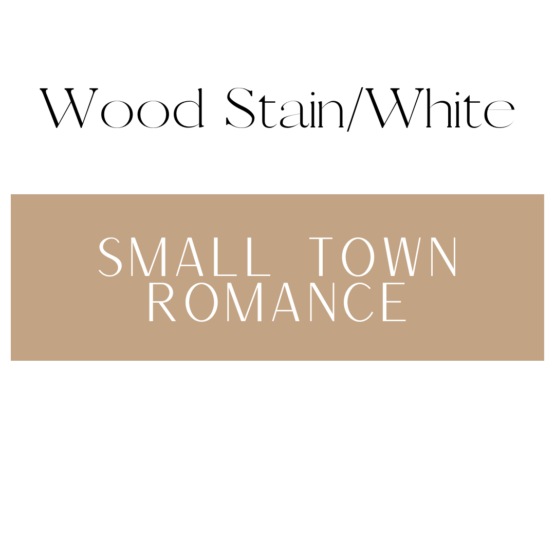 Vertical Wood Stain & White Small Town Romance Shelf Mark™ by FireDrake Artistry®