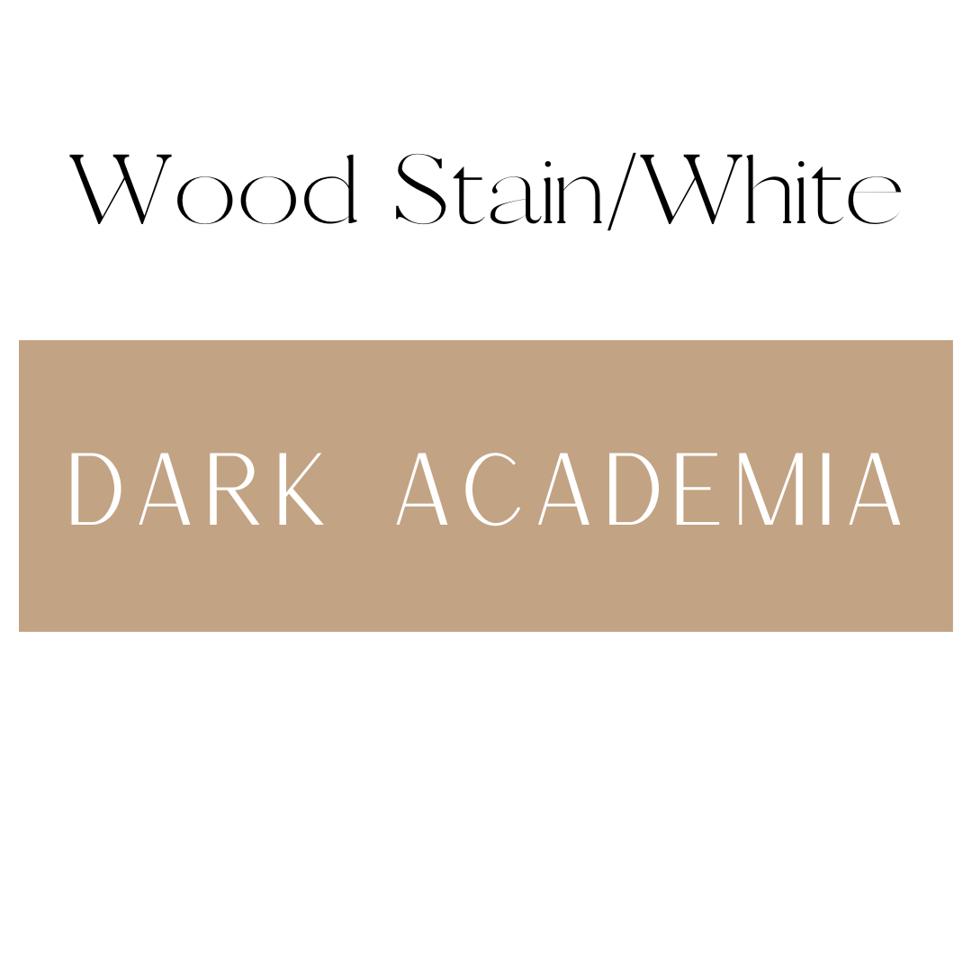 Vertical Wood Stain & White Dark Academia Shelf Mark™ by FireDrake Artistry®