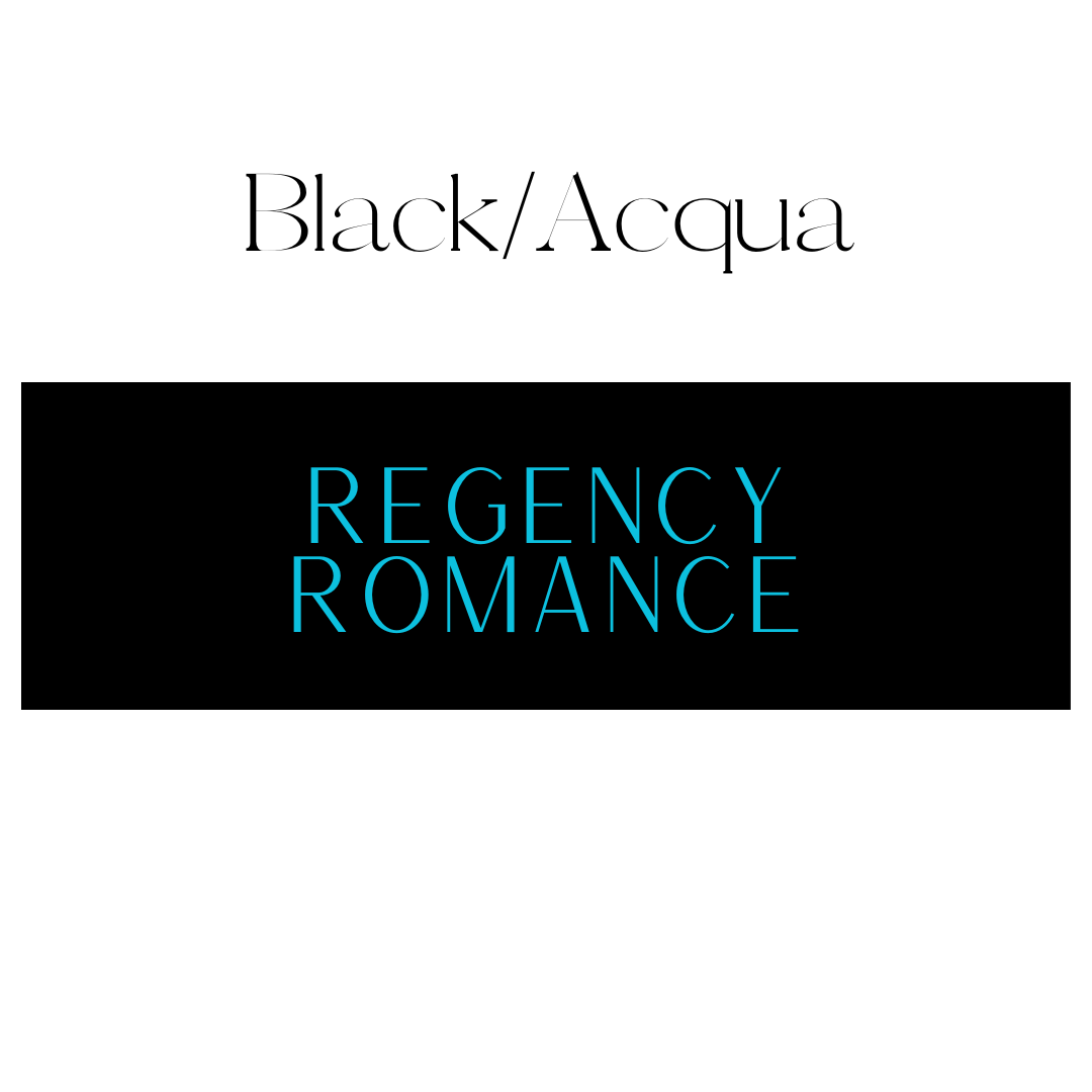 Regency Romance Shelf Mark™ in Black & Acqua by FireDrake Artistry®