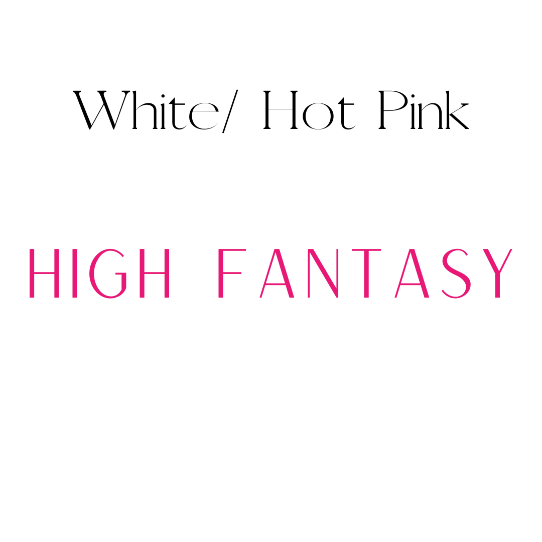 Vertical White & Hot Pink High Fantasy Shelf Mark™ by FireDrake Artistry®