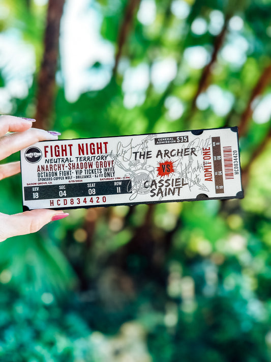 Shadow Grove Fight Night Ticket created by FireDrake Artistry®