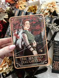 Load image into Gallery viewer, “The Second Daughter" Poppy Tarot Card Shelf Sign - Officially Licensed From Blood & Ash
