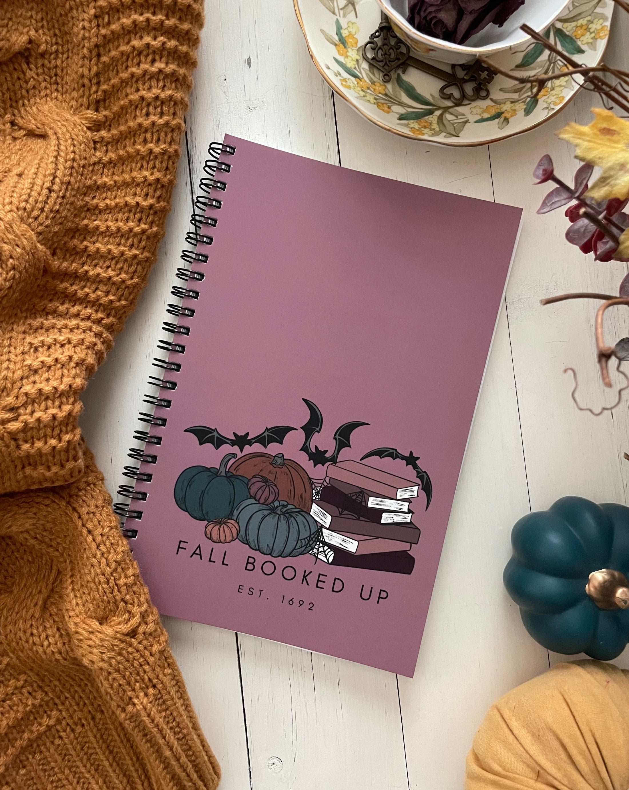 Fall Booked Up Spiral notebook for FireDrake Artistry Photo by @themommabookclub