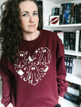 Load image into Gallery viewer, Maroon Boo Books Sweatshirt - FireDrake Artistry™ . Photo by @athousandbookishlives
