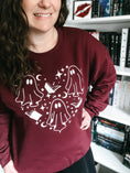 Load image into Gallery viewer, Maroon Boo Books Sweatshirt - FireDrake Artistry™ . Photo by @athousandbookishlives
