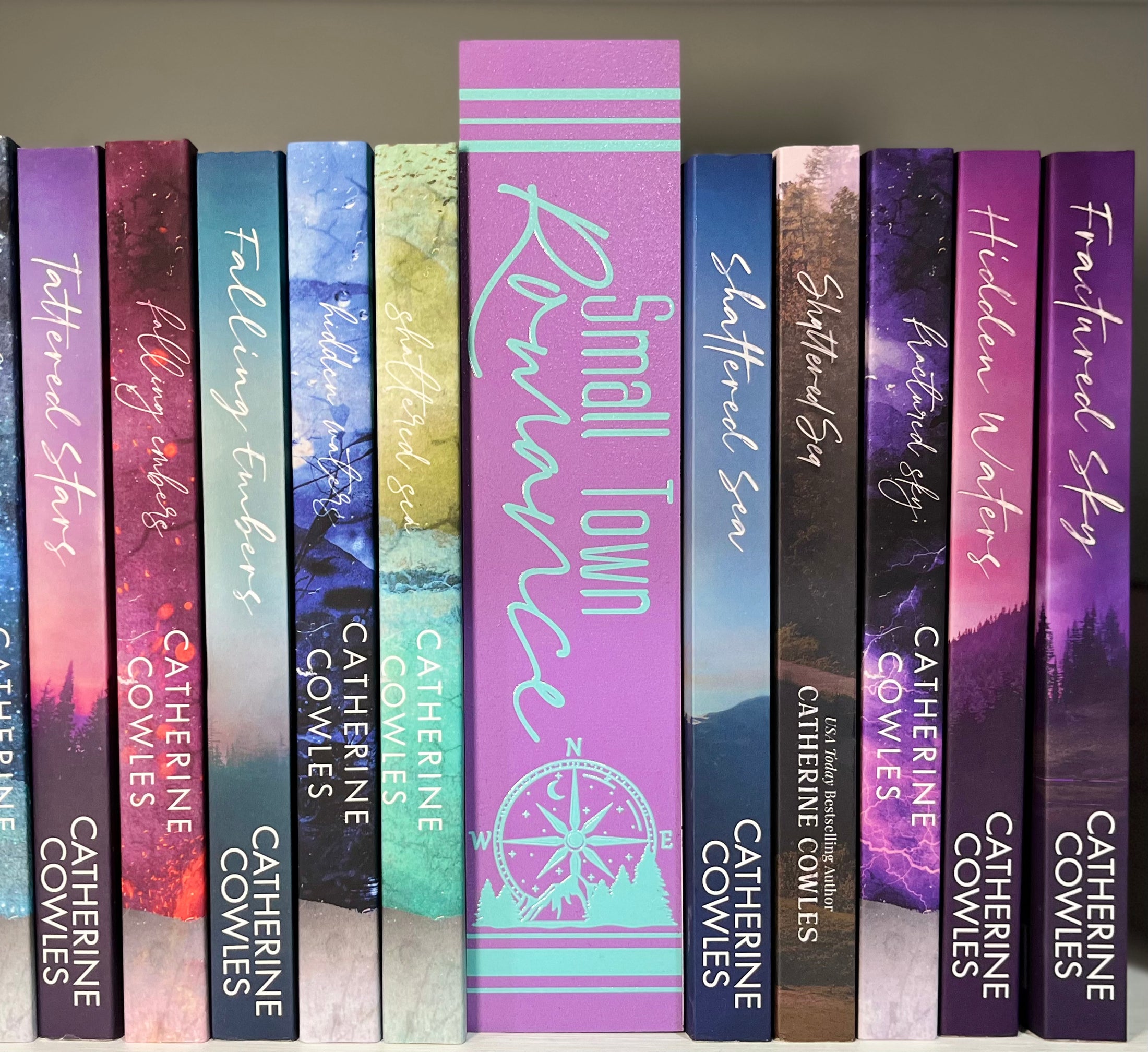 Vertical Purple & Teal Small Town Romance Shelf Mark™ by FireDrake Artistry®