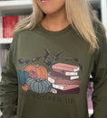 Load image into Gallery viewer, Fall Booked Up Unisex Long Sleeve Tee - Multicolor Books for FireDrake Artistry
