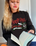 Load image into Gallery viewer, *Mock up* Book Santa Black Sweatshirt FireDrake Artistry
