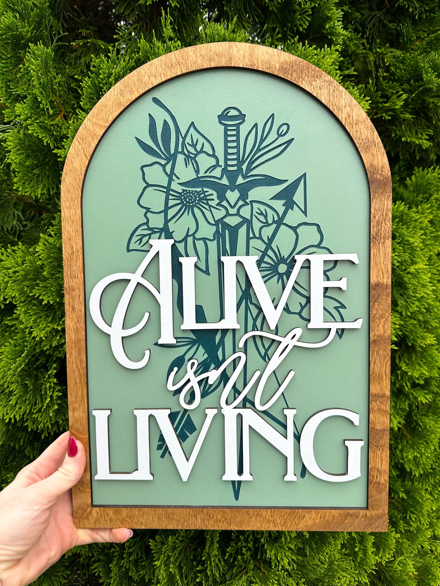 The Bridge Kingdom - Alive Isn't Living sign created by FireDrake Artistry®