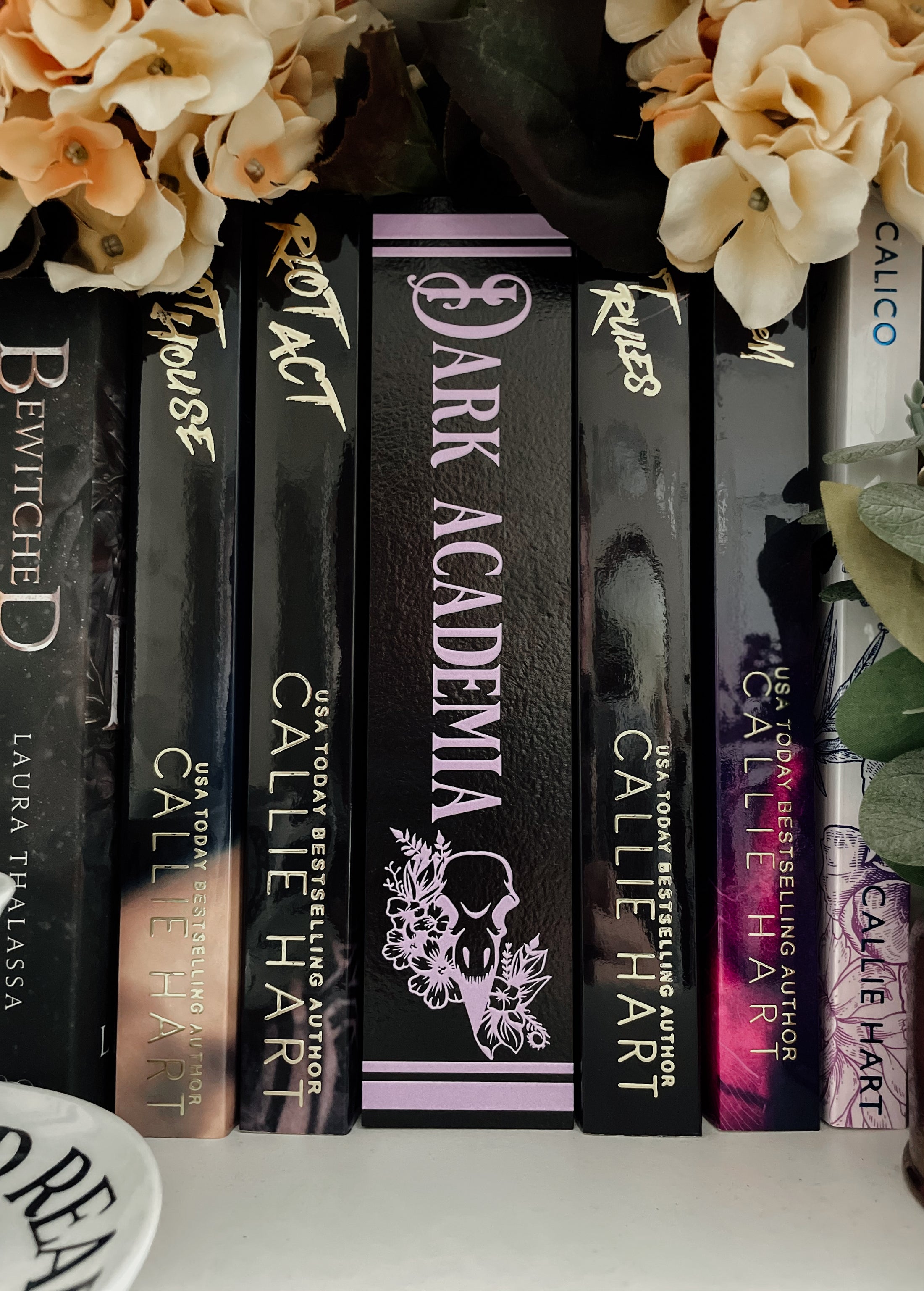 Vertical Black & Purple Dark Academia Shelf Mark™ by FireDrake Artistry®