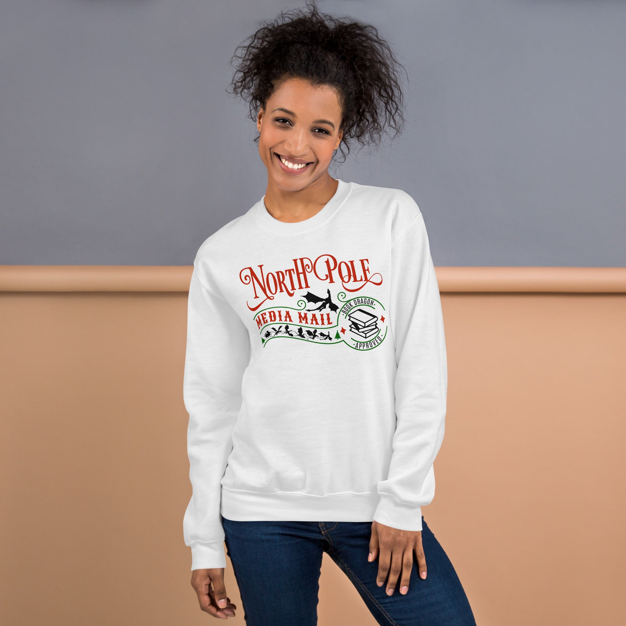 Santa Dragon Unisex Sweatshirt - Black Design