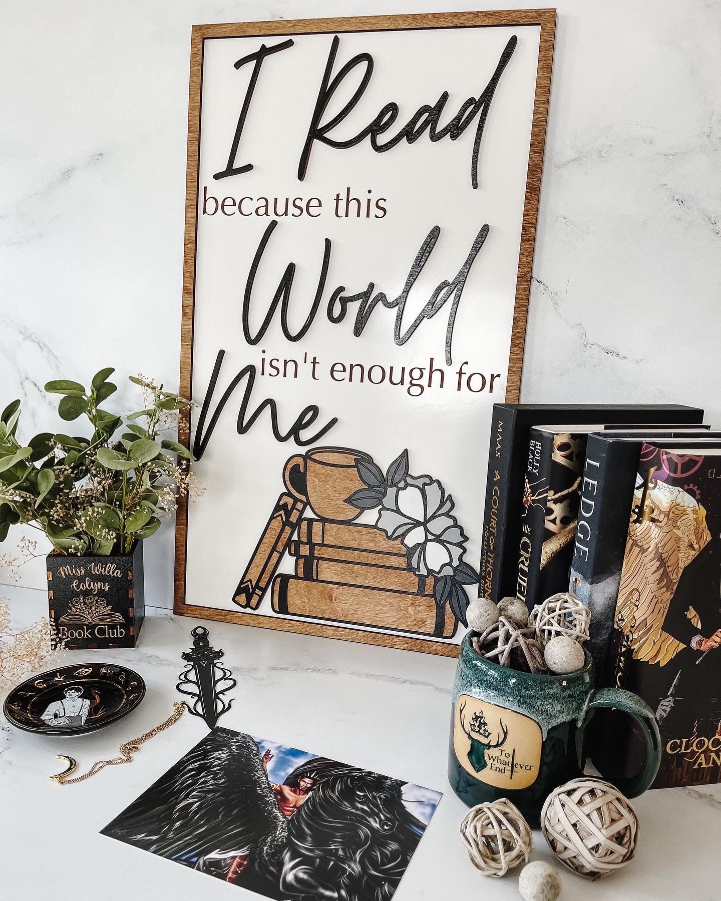 "I Read" Home Decor Sign by Fire Drake Artistry® 