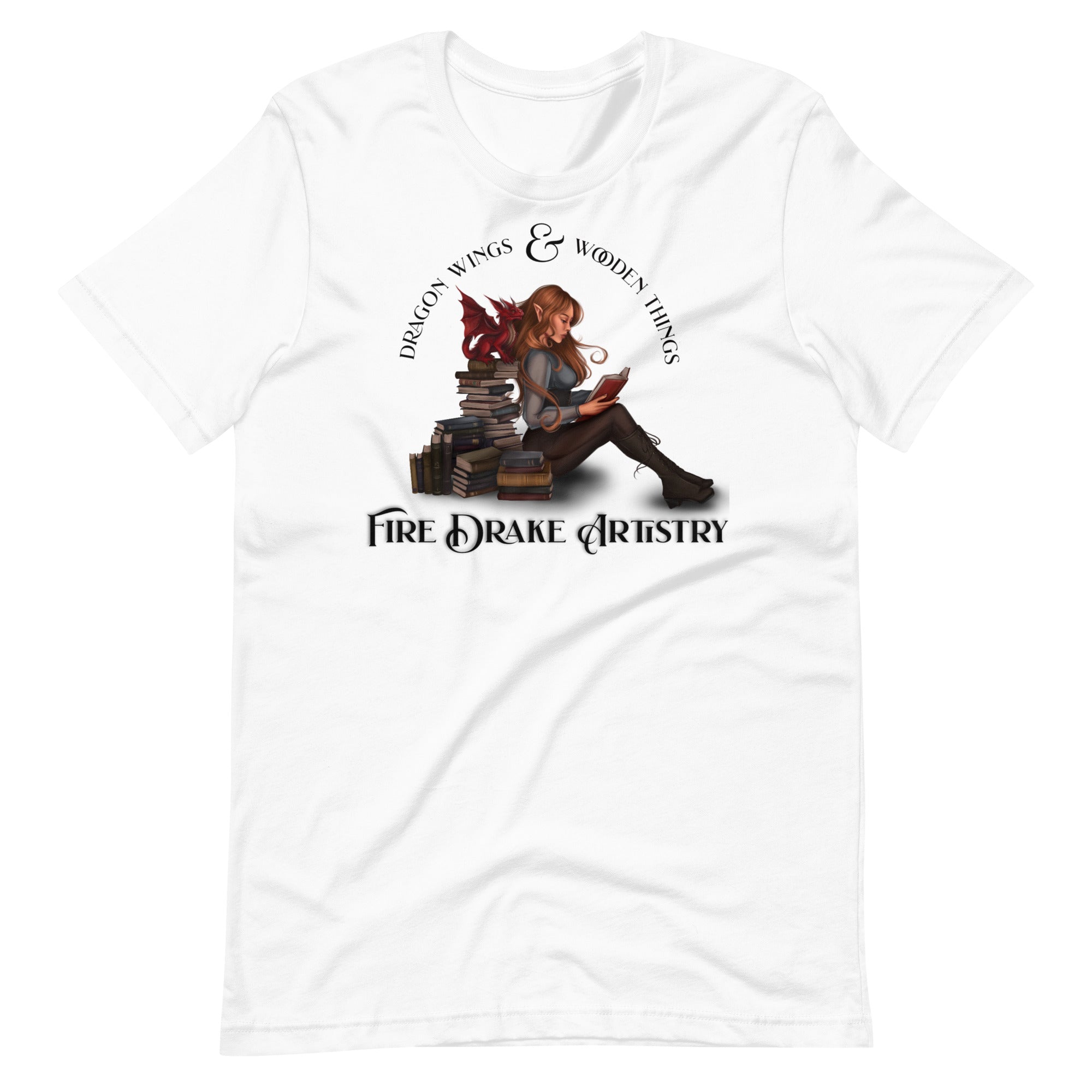 FireDrake Artistry™ Book Dragon Unisex t-shirt for FireDrake Artistry